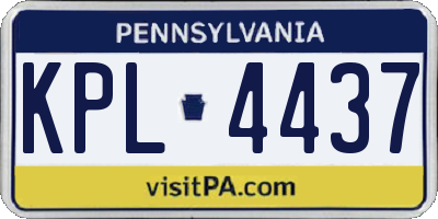 PA license plate KPL4437