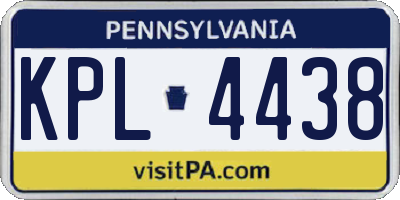 PA license plate KPL4438