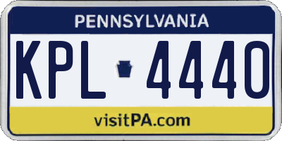 PA license plate KPL4440