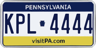 PA license plate KPL4444