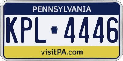 PA license plate KPL4446
