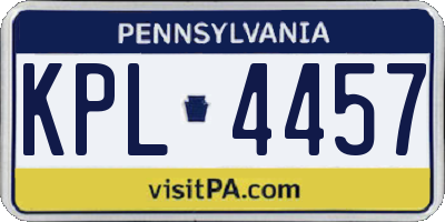 PA license plate KPL4457