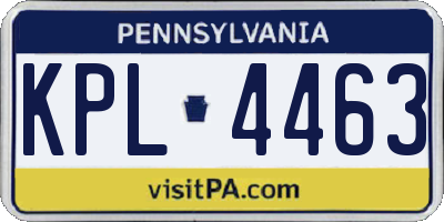 PA license plate KPL4463
