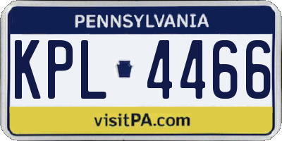 PA license plate KPL4466