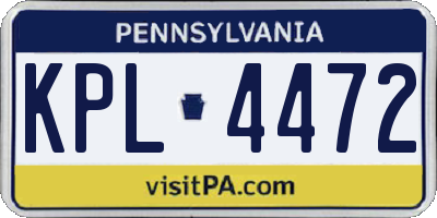 PA license plate KPL4472