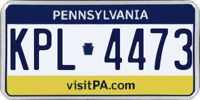 PA license plate KPL4473