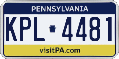 PA license plate KPL4481