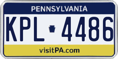 PA license plate KPL4486