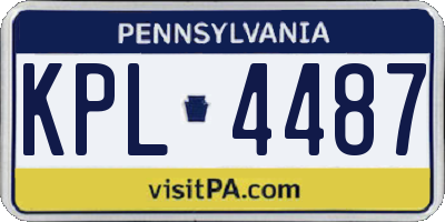 PA license plate KPL4487