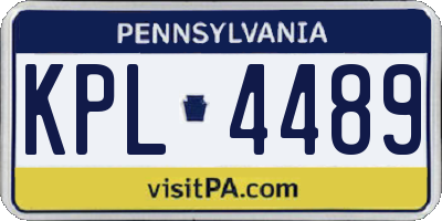 PA license plate KPL4489