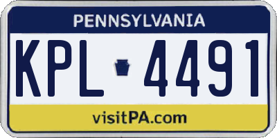 PA license plate KPL4491