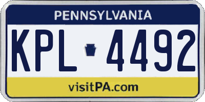 PA license plate KPL4492