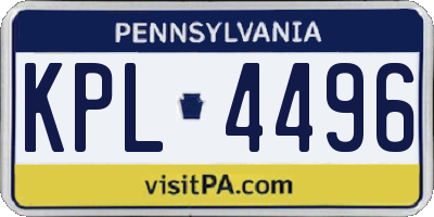 PA license plate KPL4496