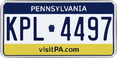 PA license plate KPL4497