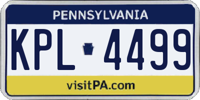 PA license plate KPL4499