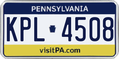 PA license plate KPL4508