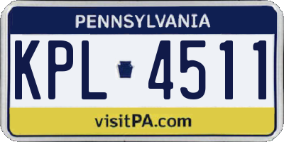 PA license plate KPL4511
