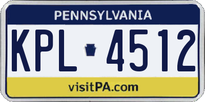 PA license plate KPL4512