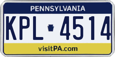 PA license plate KPL4514