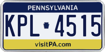 PA license plate KPL4515