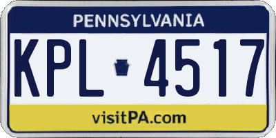PA license plate KPL4517