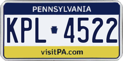 PA license plate KPL4522