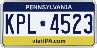 PA license plate KPL4523