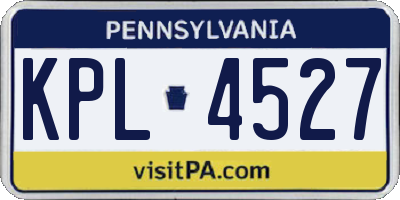 PA license plate KPL4527