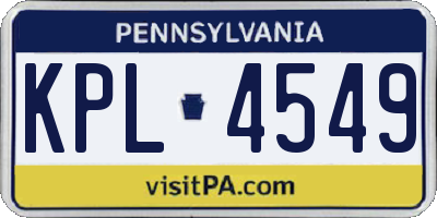 PA license plate KPL4549