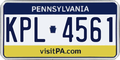 PA license plate KPL4561