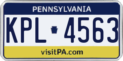 PA license plate KPL4563