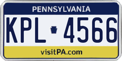 PA license plate KPL4566