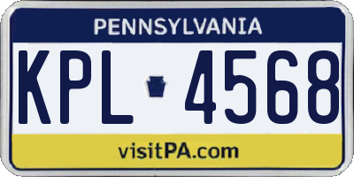 PA license plate KPL4568