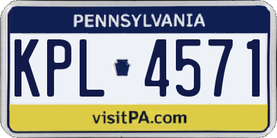 PA license plate KPL4571
