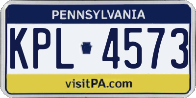 PA license plate KPL4573
