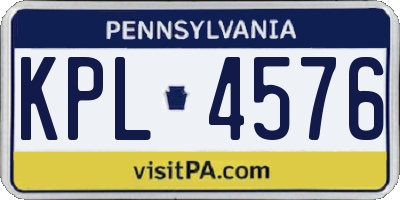 PA license plate KPL4576