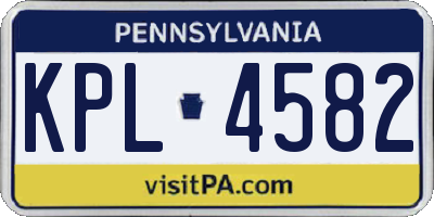 PA license plate KPL4582