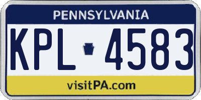 PA license plate KPL4583