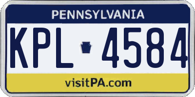 PA license plate KPL4584