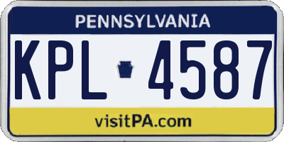 PA license plate KPL4587