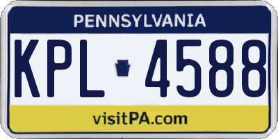 PA license plate KPL4588