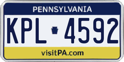 PA license plate KPL4592