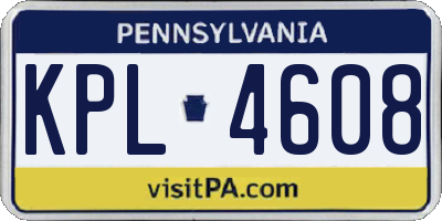 PA license plate KPL4608