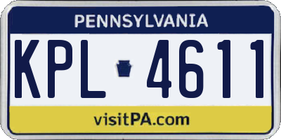 PA license plate KPL4611
