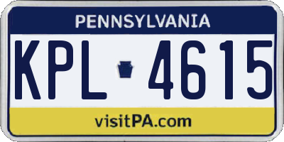 PA license plate KPL4615