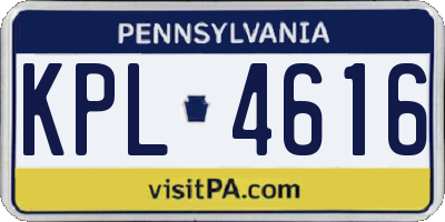 PA license plate KPL4616