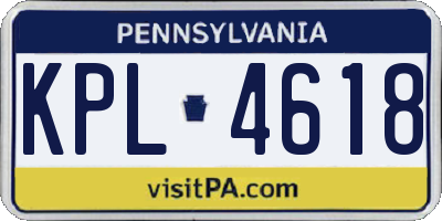 PA license plate KPL4618