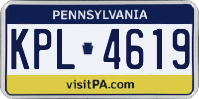 PA license plate KPL4619