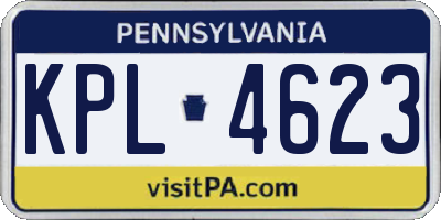 PA license plate KPL4623