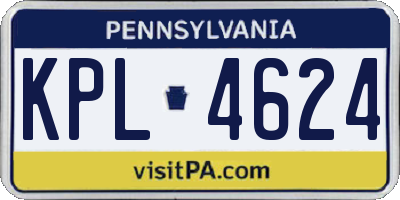 PA license plate KPL4624